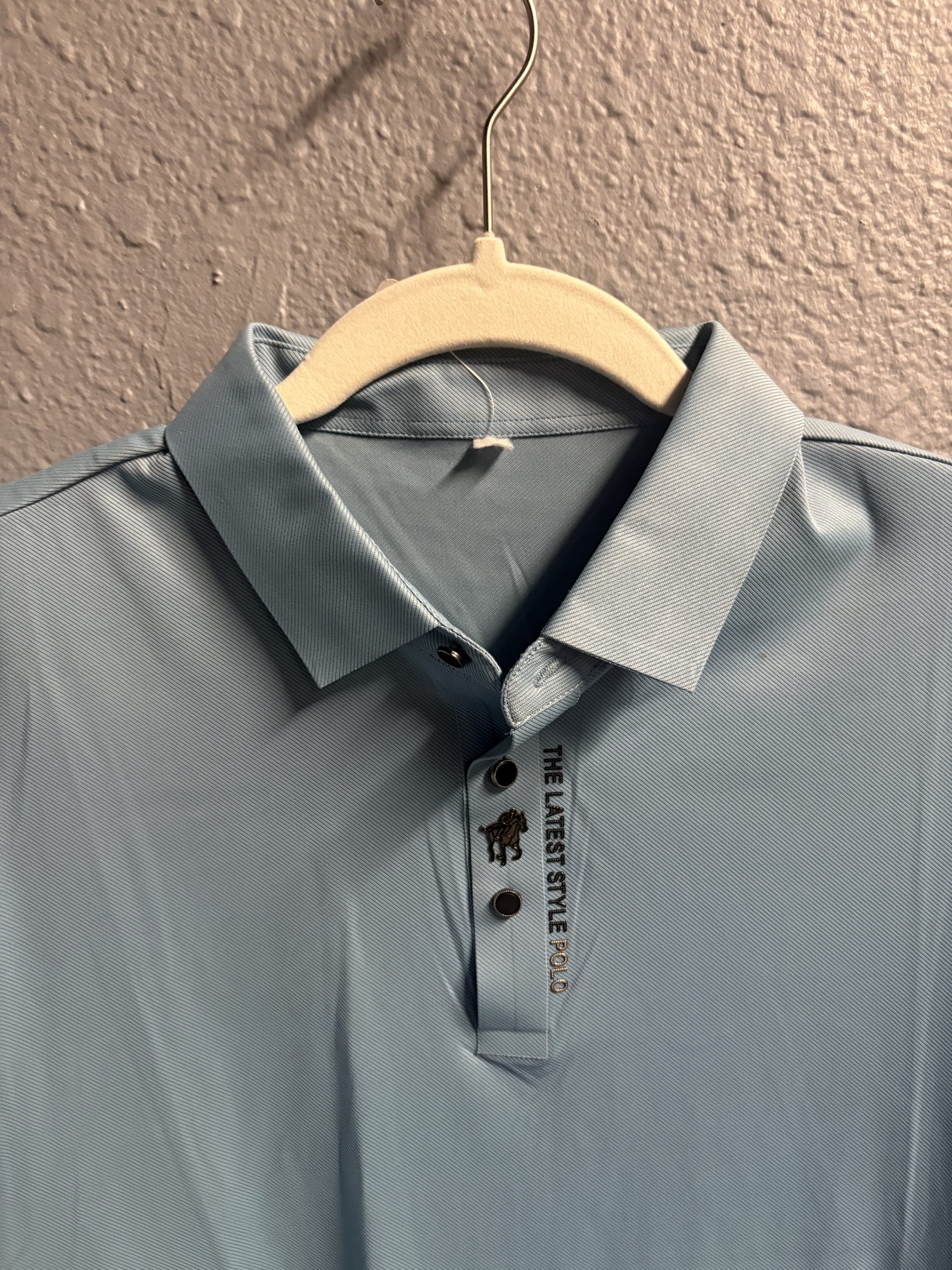 "THELATESTSTYLEPOLO" Premium Light Blue Polo - Image 3