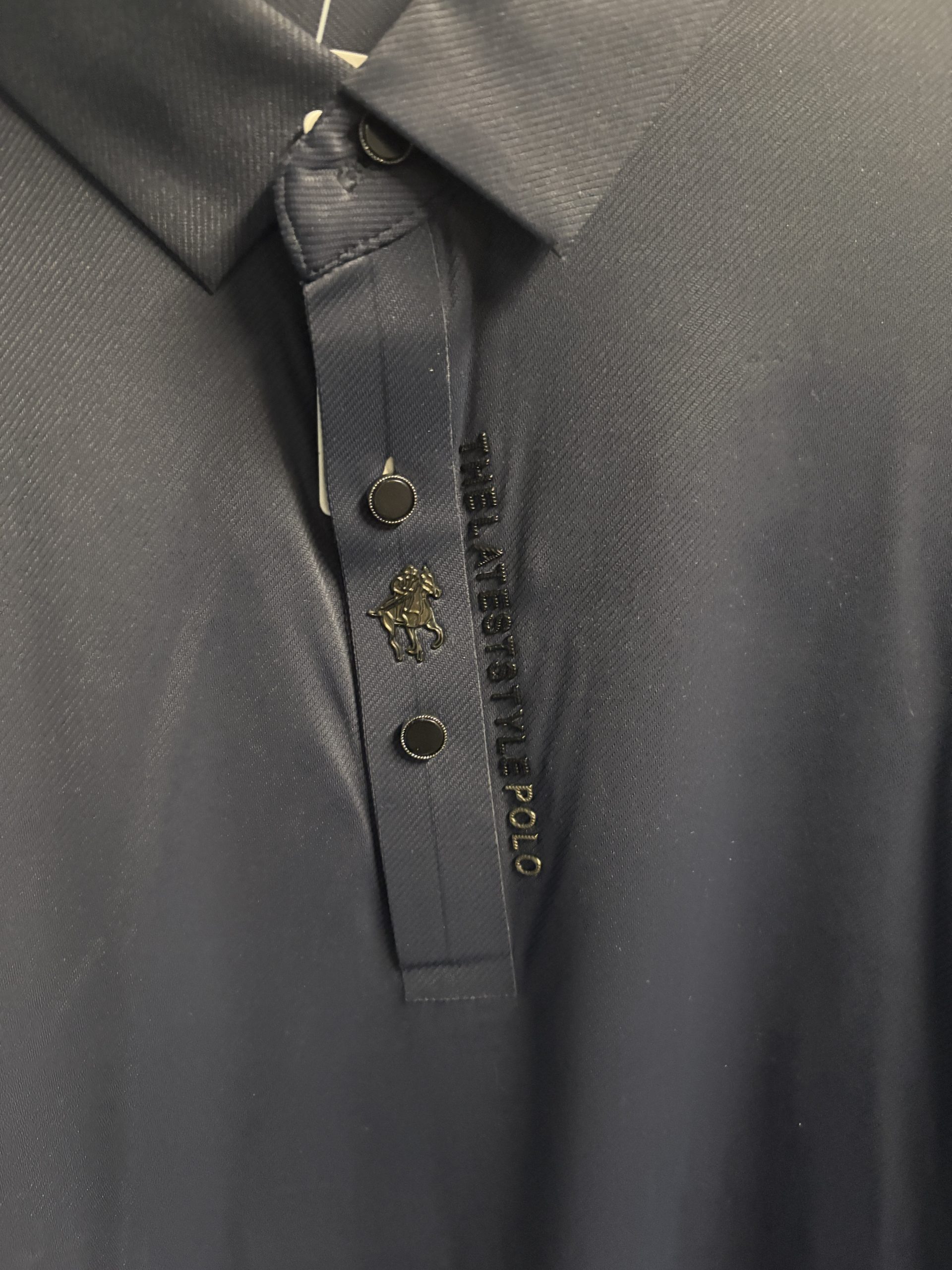 "THELATESTSTYLEPOLO" Premium Navy Blue Polo - Image 2