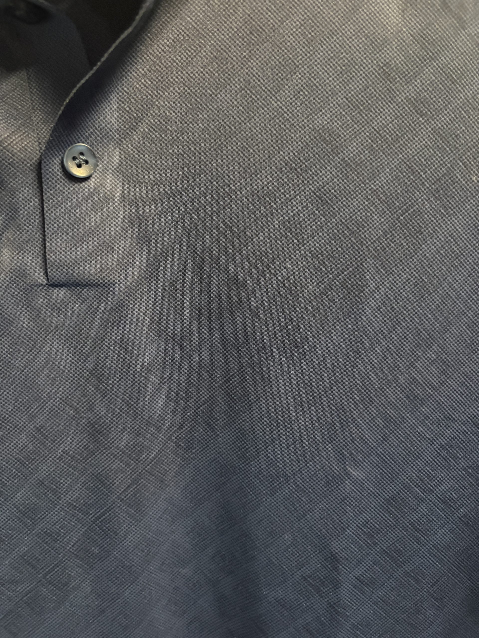 Refined Blue Geometric Texture Performance Polo - Image 2