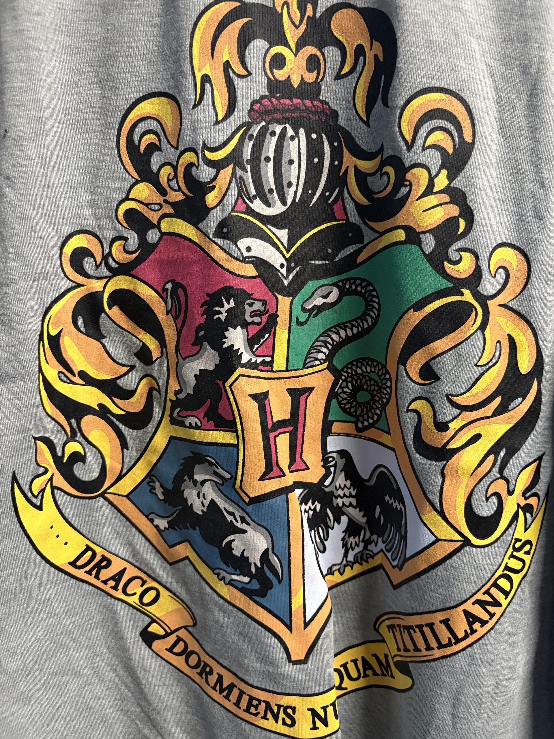 Harry Potter Hogwarts Crest Raglan Long Sleeve Shirt (Size XL) - Image 2