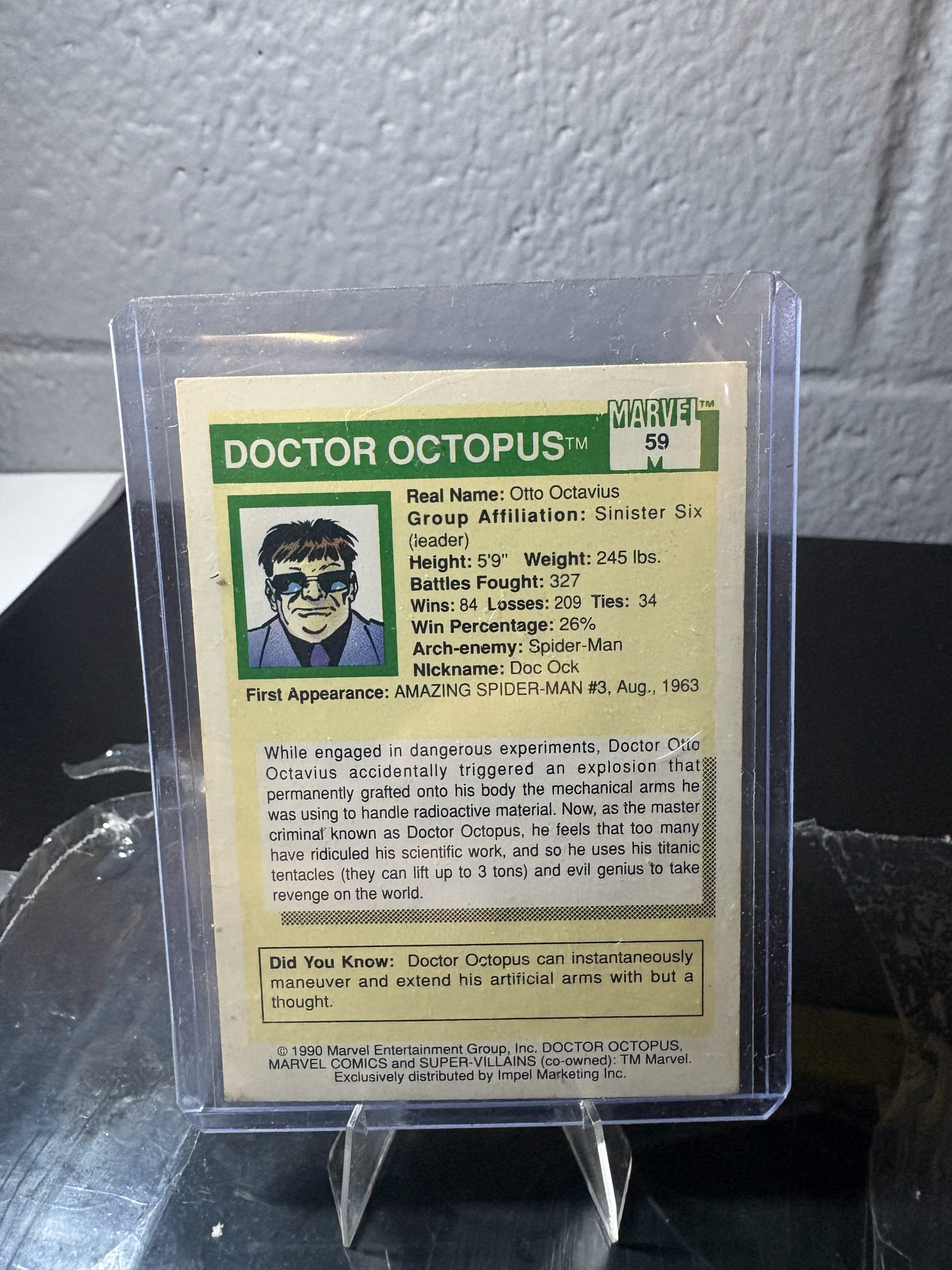 1990 Marvel Universe "Super-Villains" Doctor Octopus Trading Card #59 - Image 2