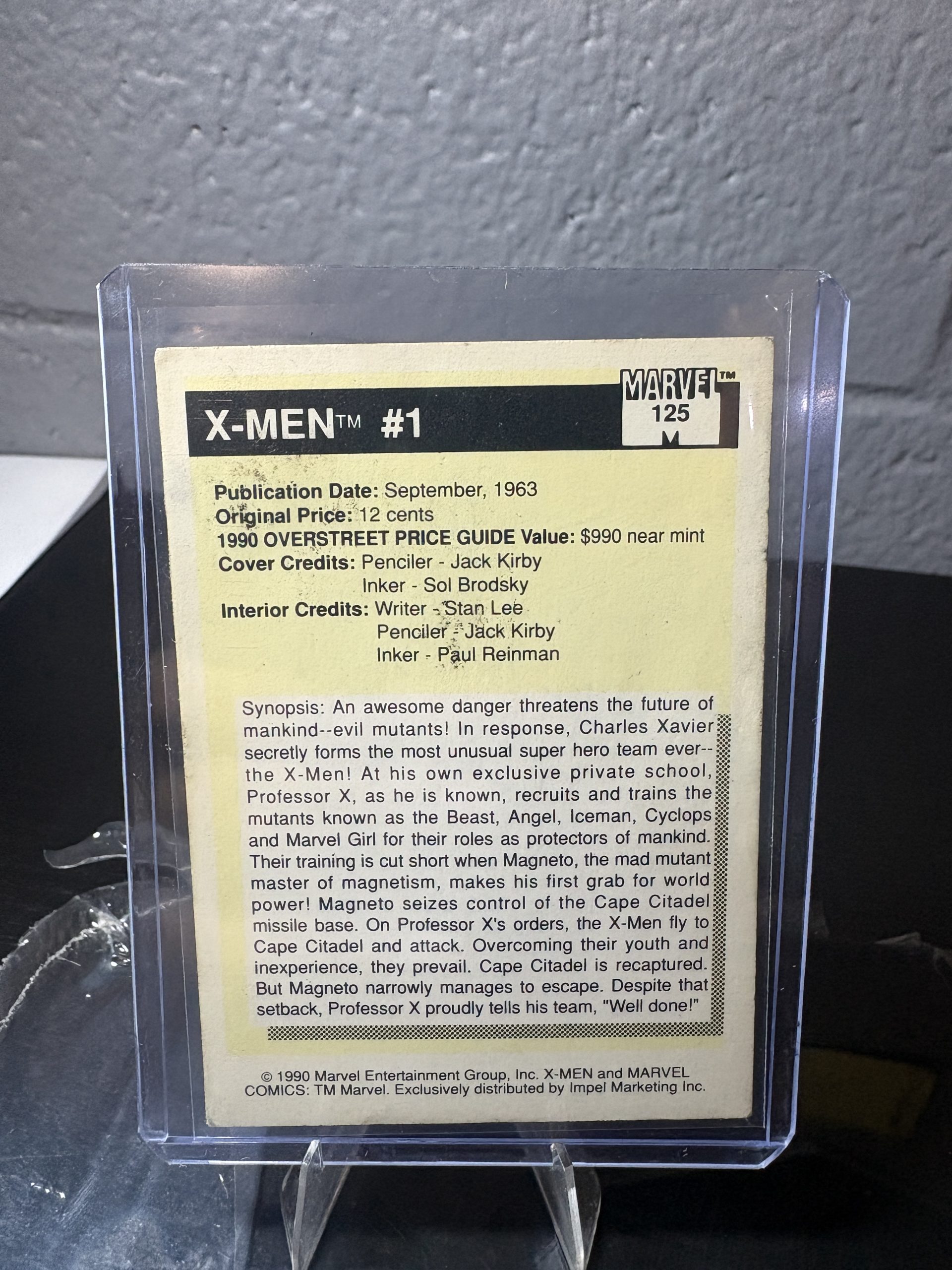 1990 Marvel Universe "Most Valuable Comics" X-Men #1 Trading Card #125 - Image 3