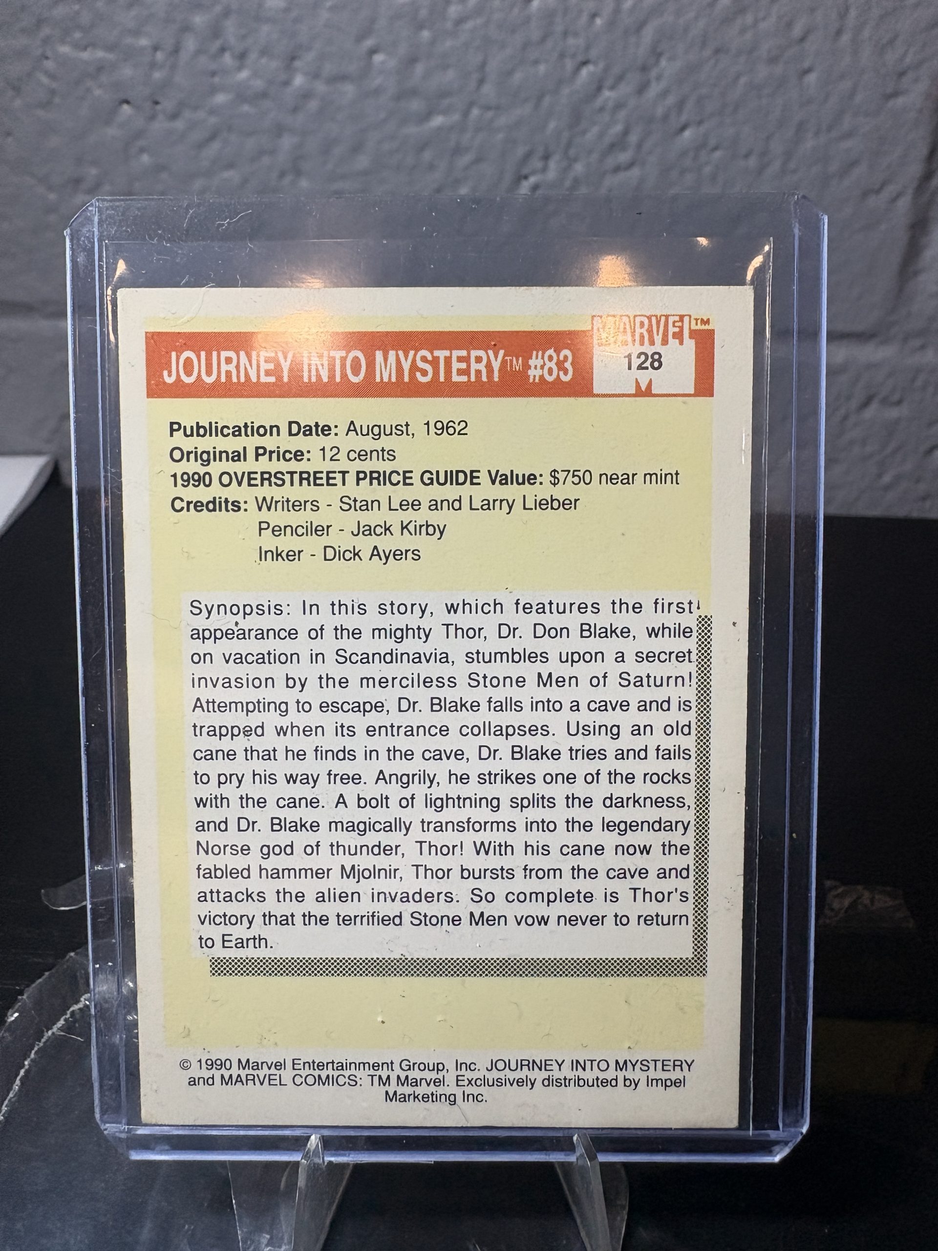 1990 Marvel Universe "Most Valuable Comics" Journey Into Mystery #83 Trading Card #128 - Image 3