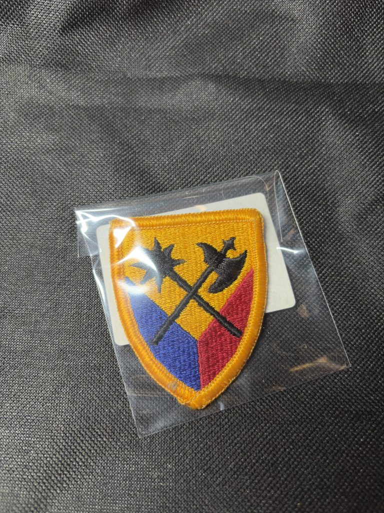 Vintage U.S. Army 14th Army Corps shoulder sleeve insignia patch in a protective sleeve.