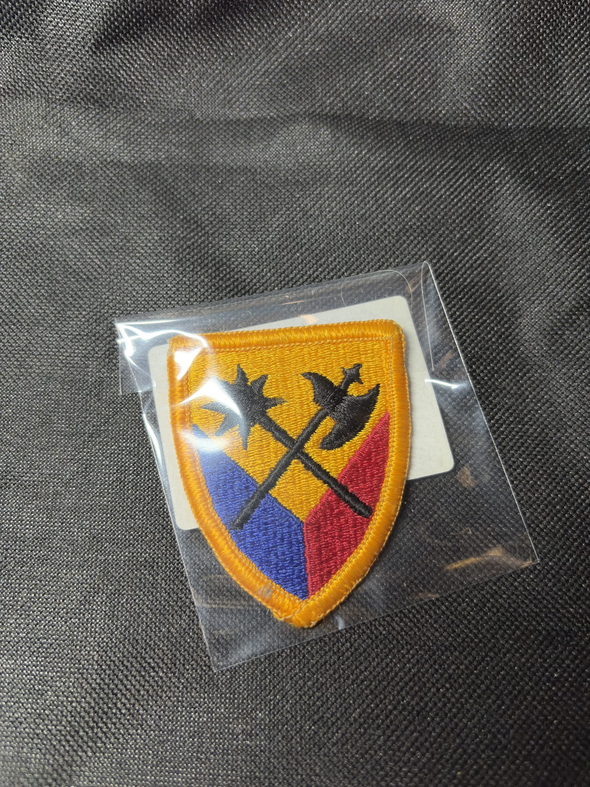 Vintage U.S. Army 14th Army Corps shoulder sleeve insignia patch in a protective sleeve.