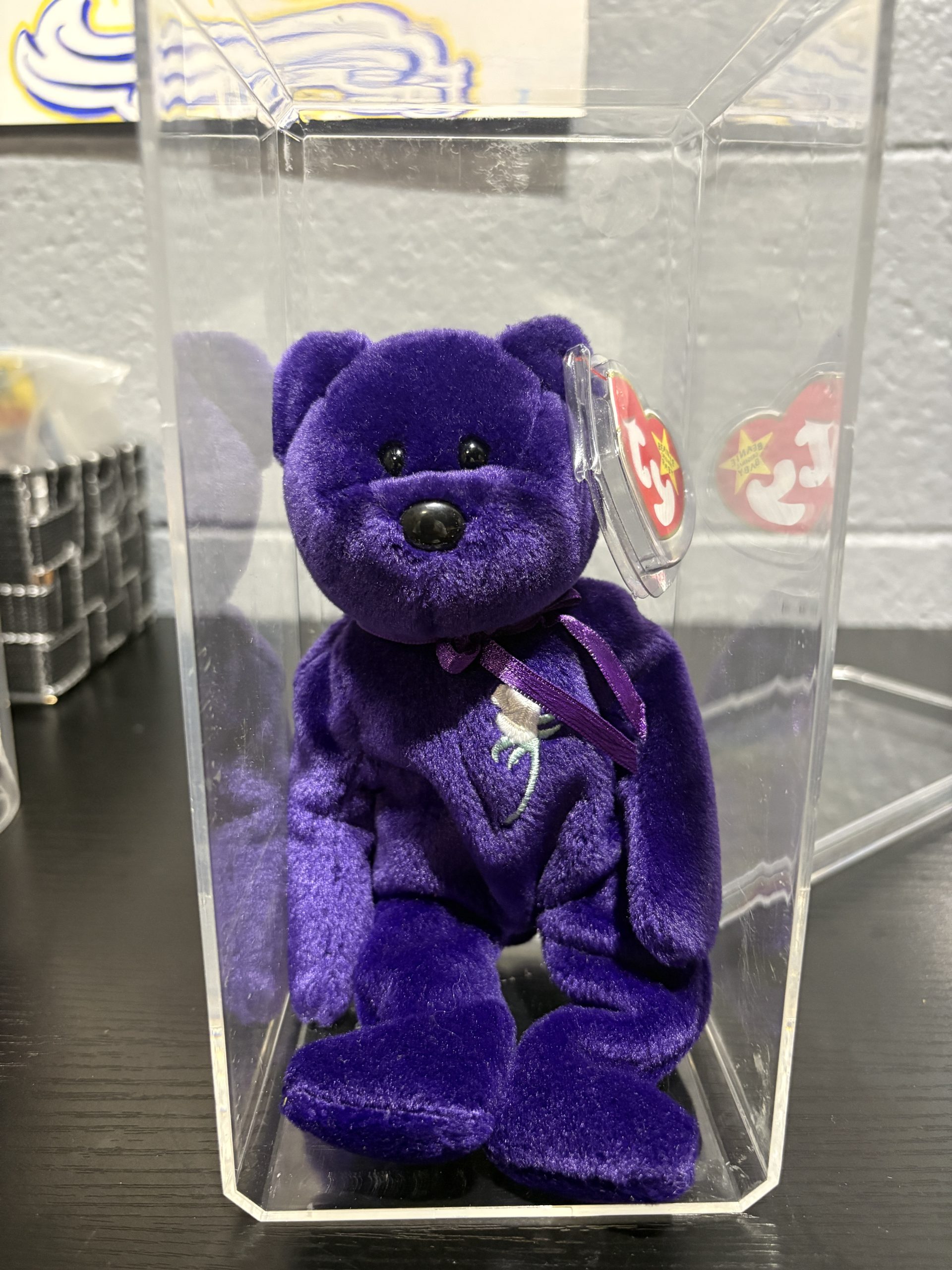 Vintage Ty Beanie Baby "Princess" The Bear (1997) with White Rose & PVC Pellets - Image 4