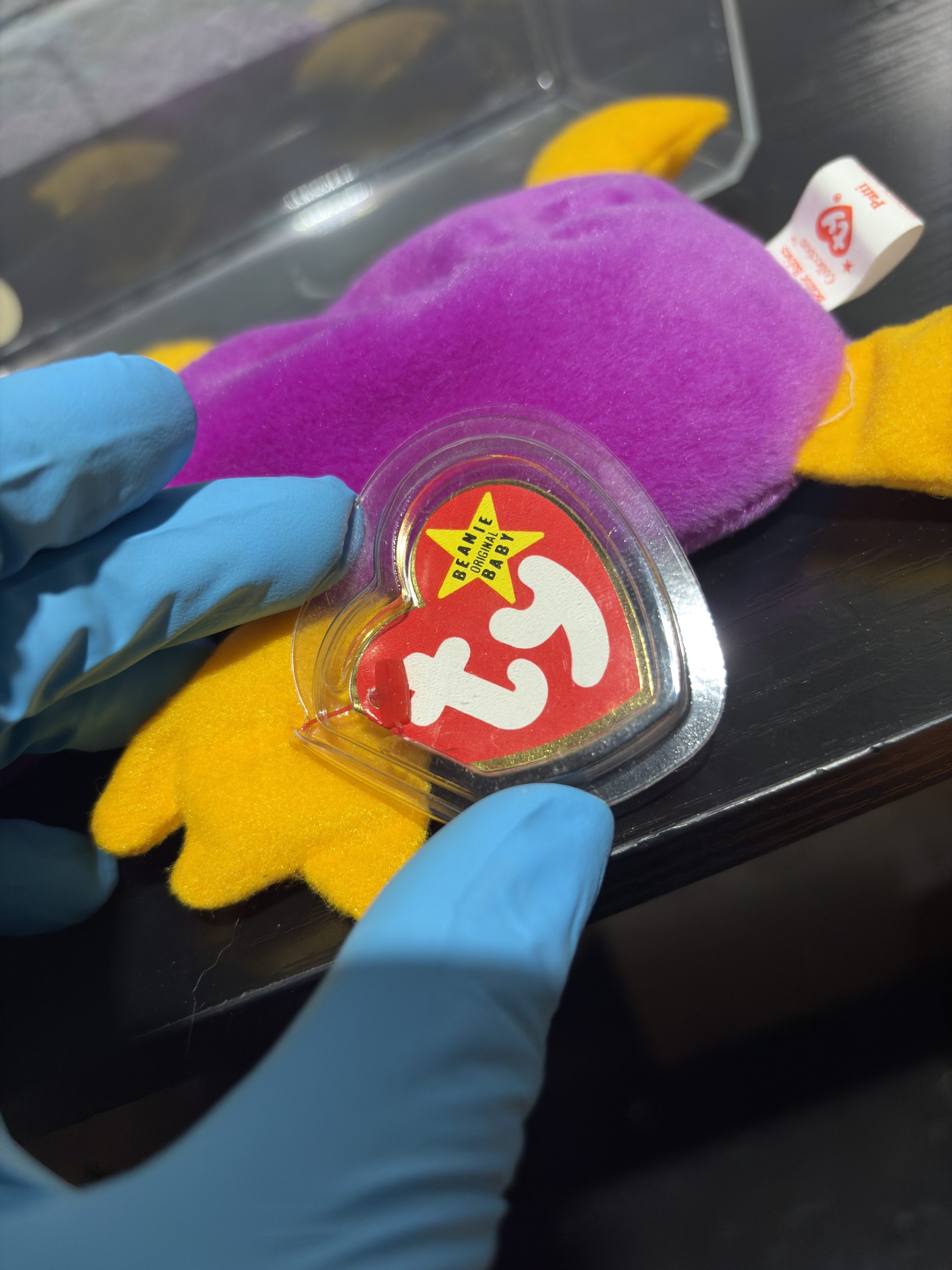 Vintage Ty Beanie Baby "Patti" The Platypus (Magenta/Purple) with PVC Pellets - Image 4