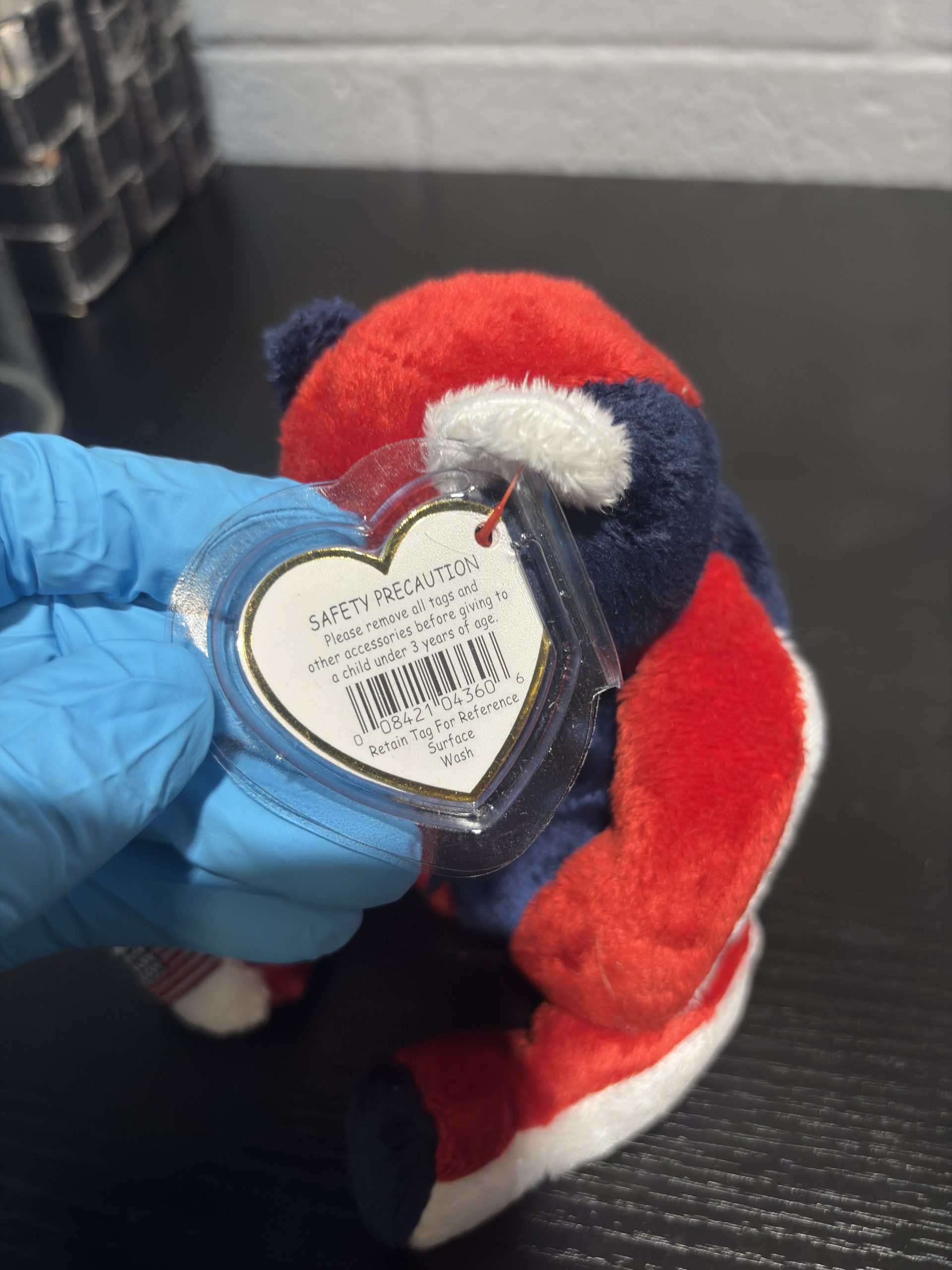 Vintage Ty Beanie Baby "Patriot" The Bear (2001) with Red, White & Blue Flag Design - Image 4