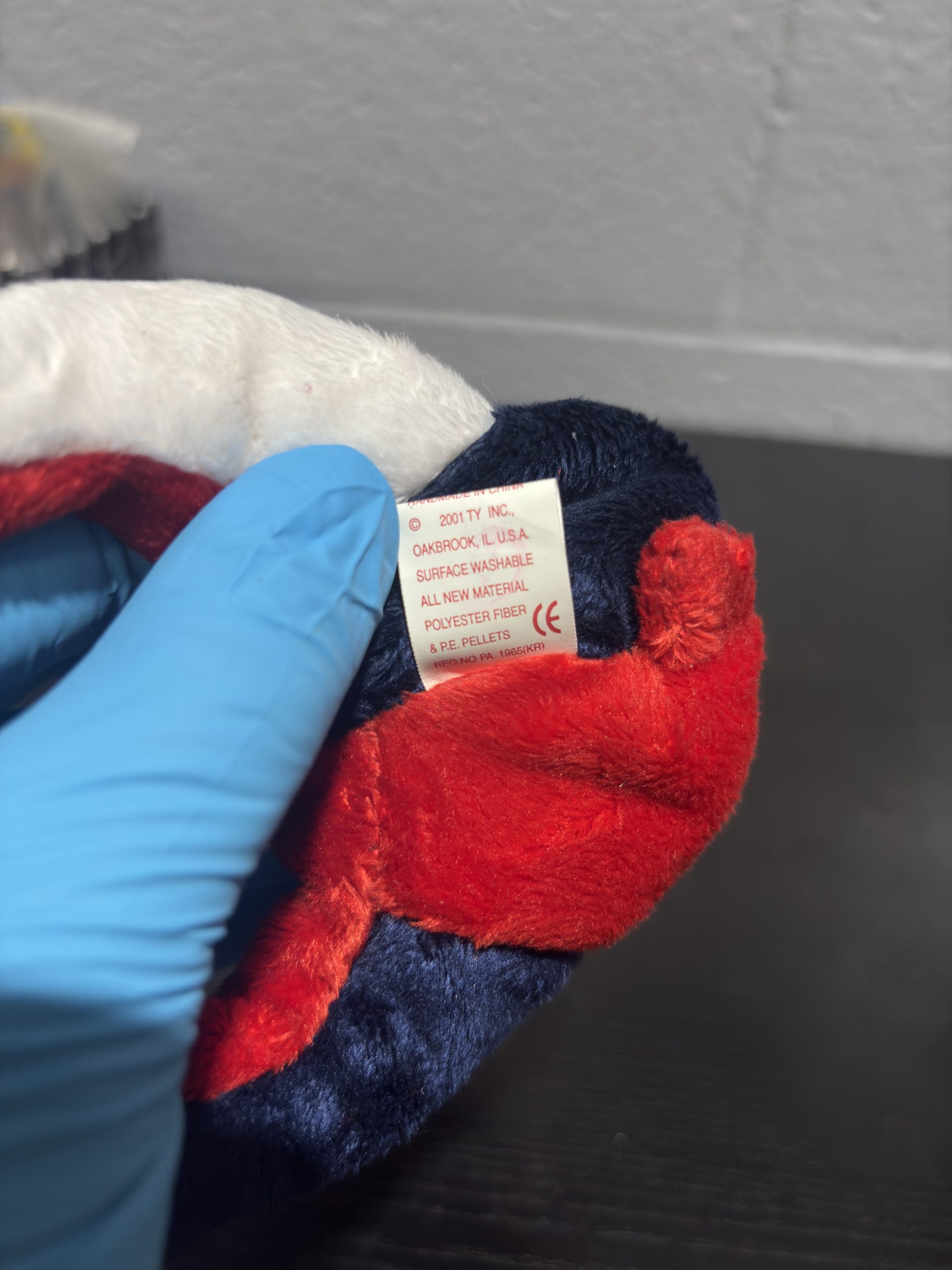 Vintage Ty Beanie Baby "Patriot" The Bear (2001) with Red, White & Blue Flag Design - Image 2