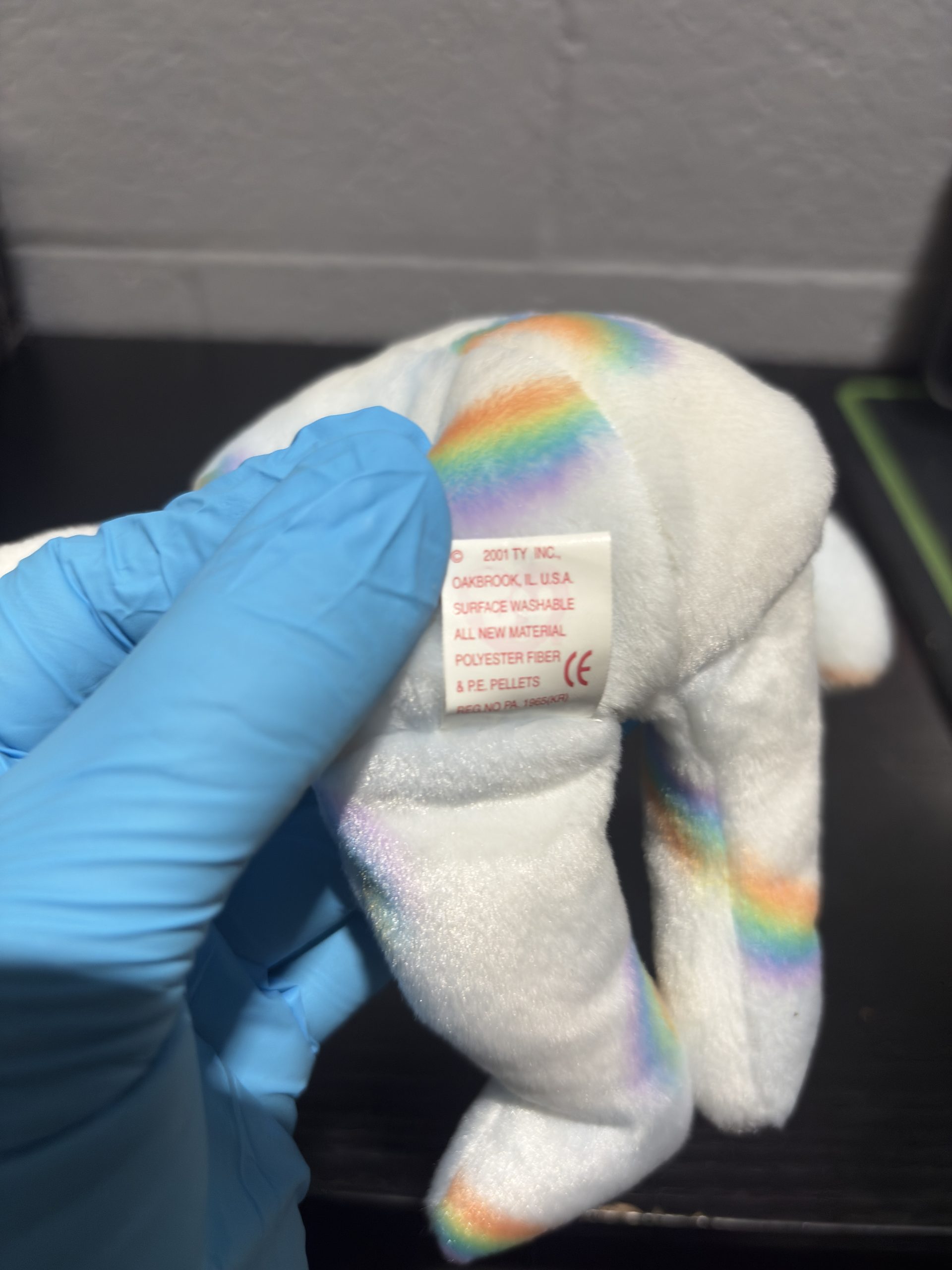 Vintage Ty Beanie Baby "Cheery" The Bear (2001) with Rainbow Stripes & Sun Emblem - Image 6