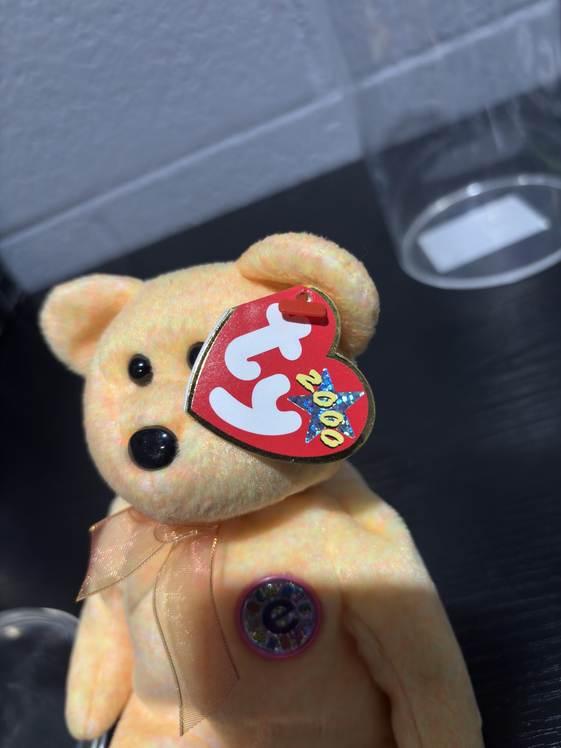 Vintage Ty Beanie Baby "Sunny" The Bear (2000) with Warm Yellow Tie-Dye Fur & Emblem - Image 5