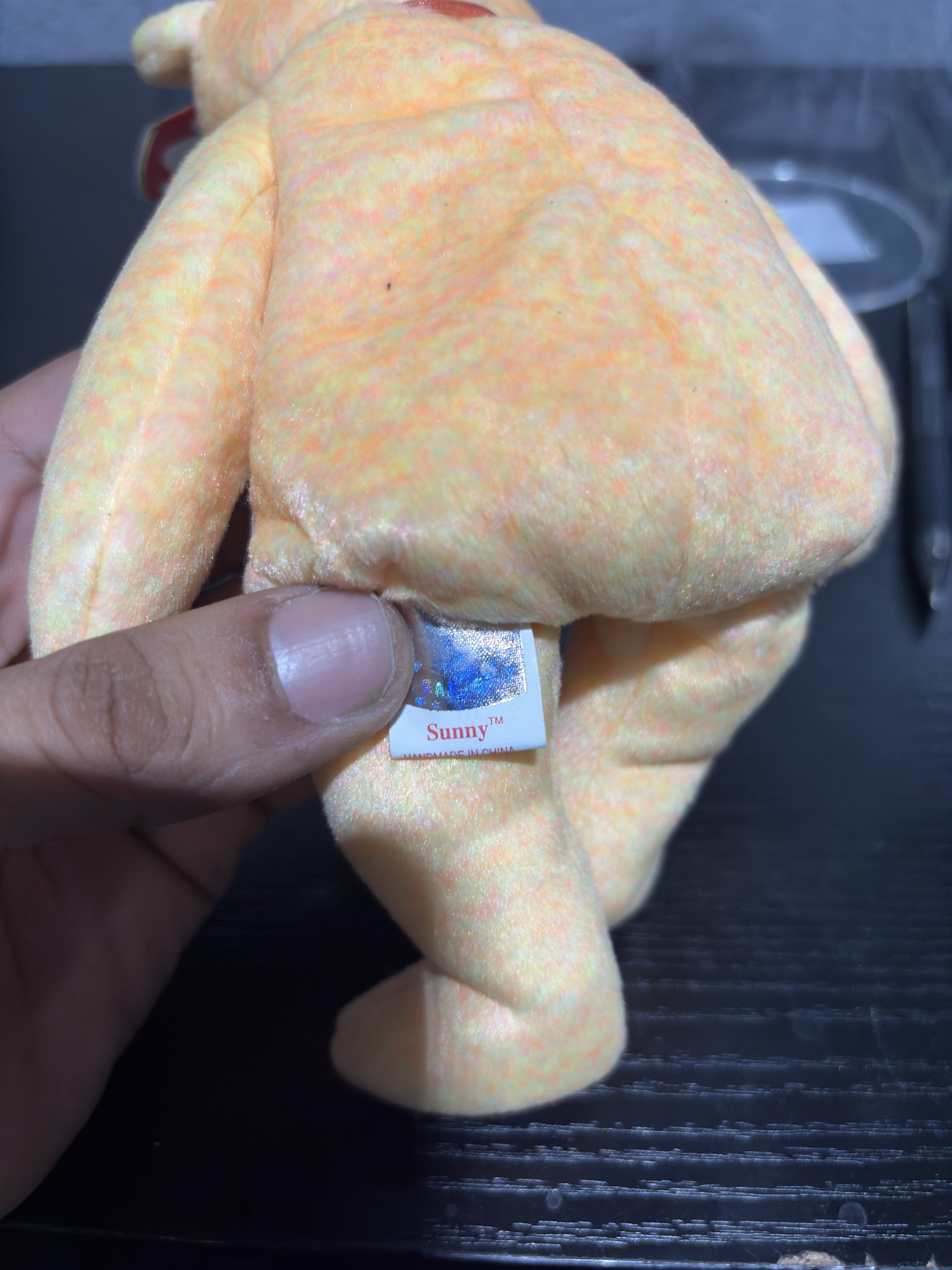 Vintage Ty Beanie Baby "Sunny" The Bear (2000) with Warm Yellow Tie-Dye Fur & Emblem - Image 3