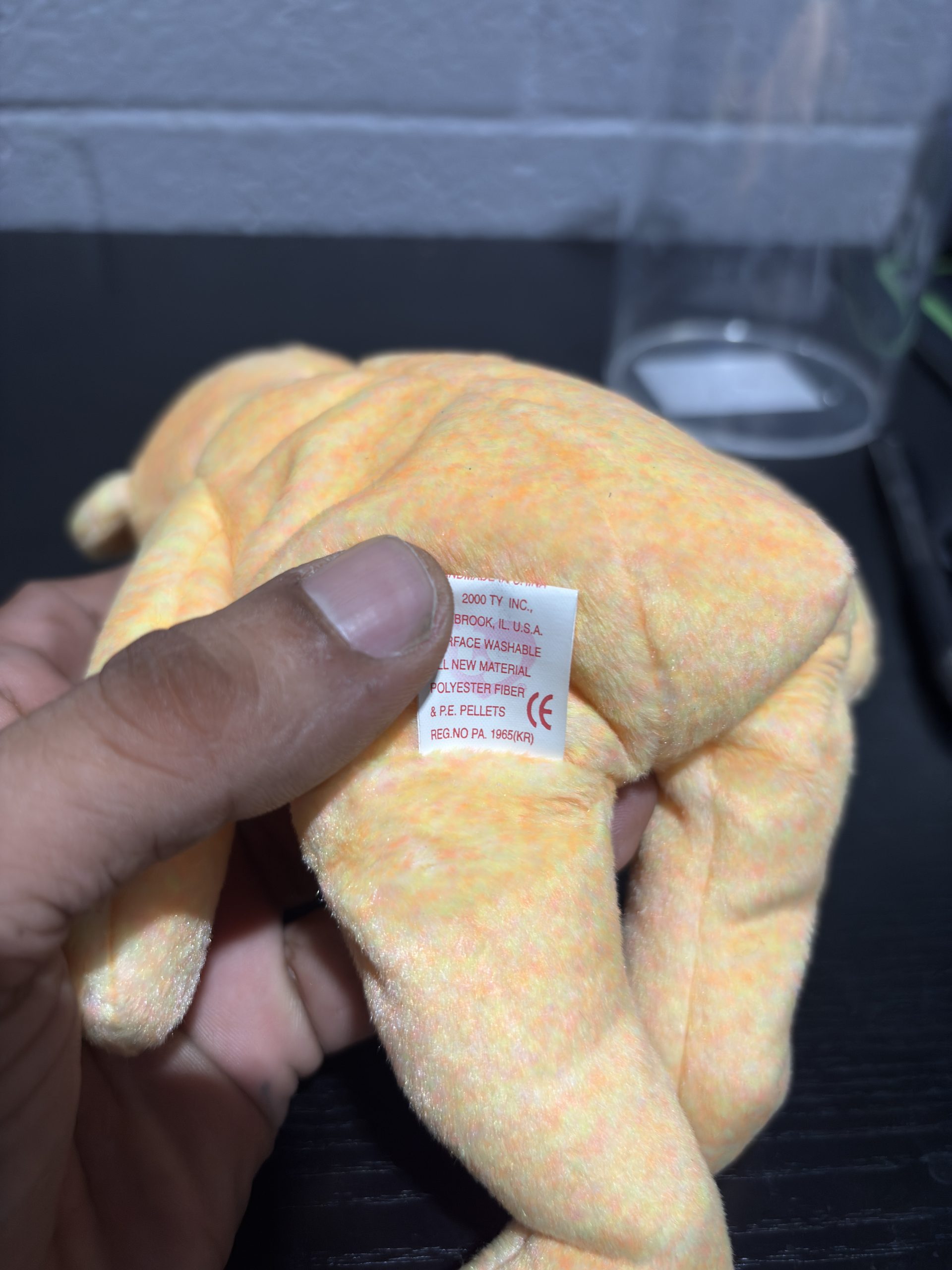 Vintage Ty Beanie Baby "Sunny" The Bear (2000) with Warm Yellow Tie-Dye Fur & Emblem - Image 2