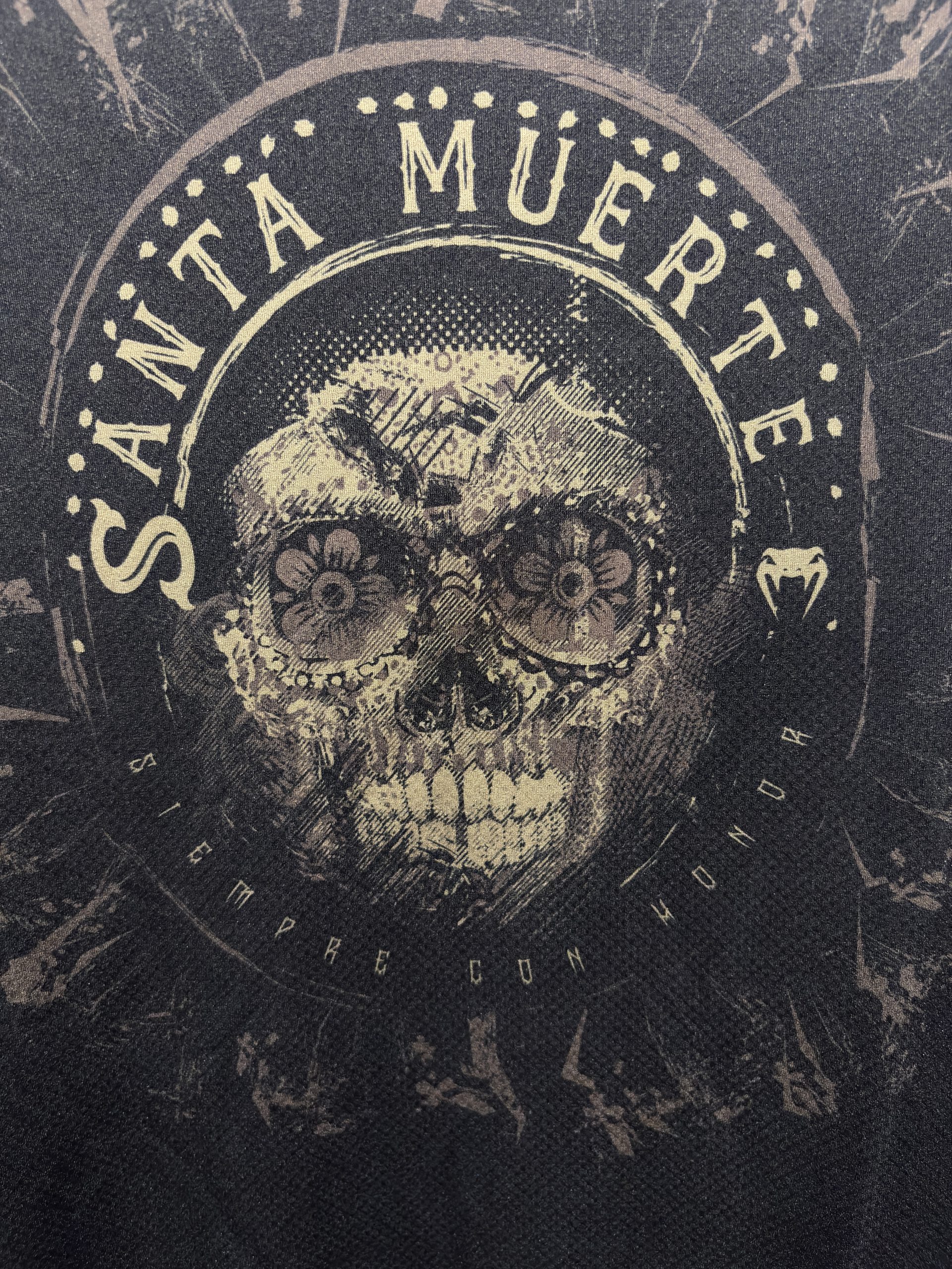 Venum Santa Muerte Rashguard - Black/Brown (Size 2XL) - Image 2