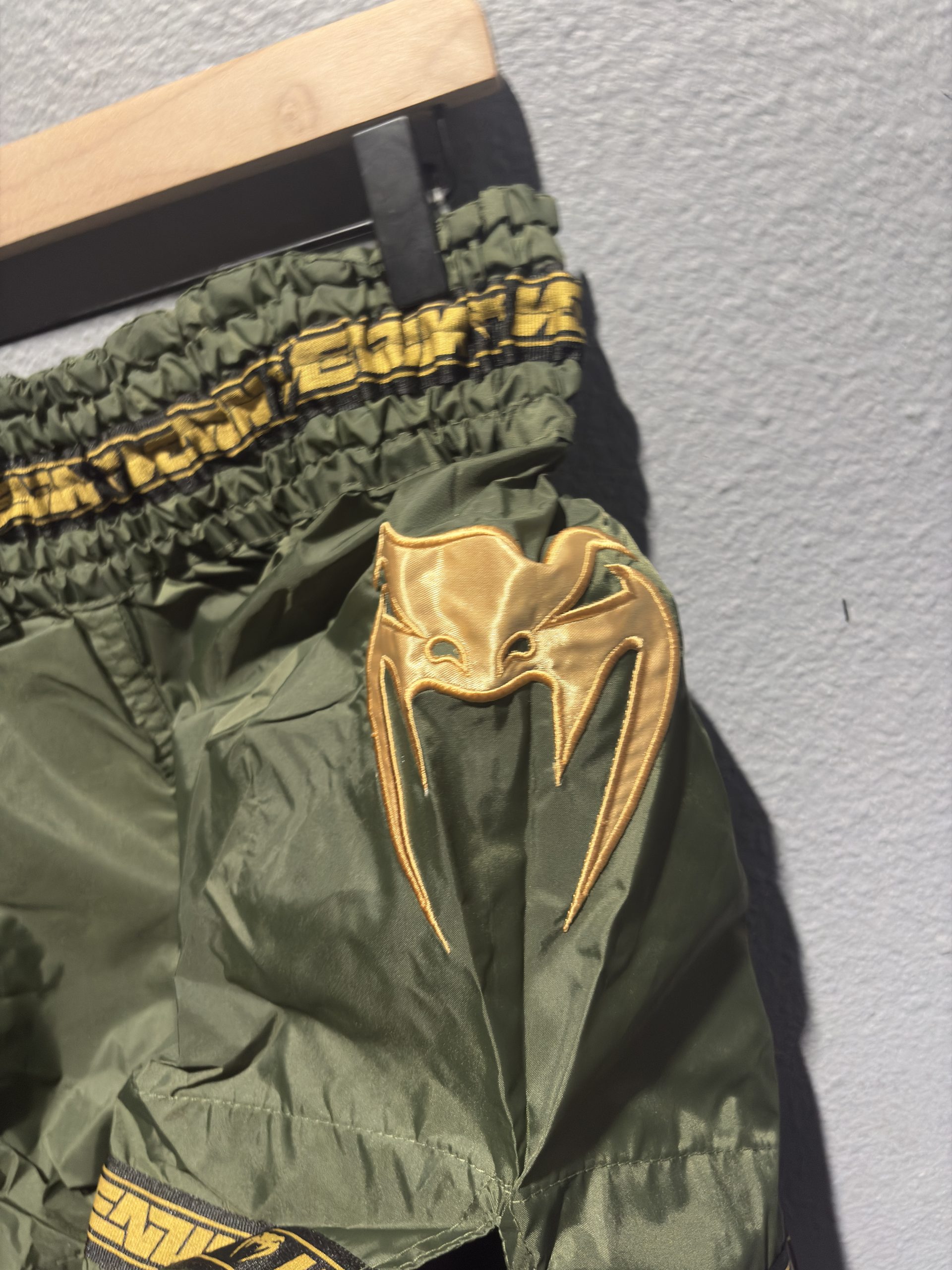 Venum "Parachute" Muay Thai Shorts - Khaki/Gold (Size XL) - Image 3