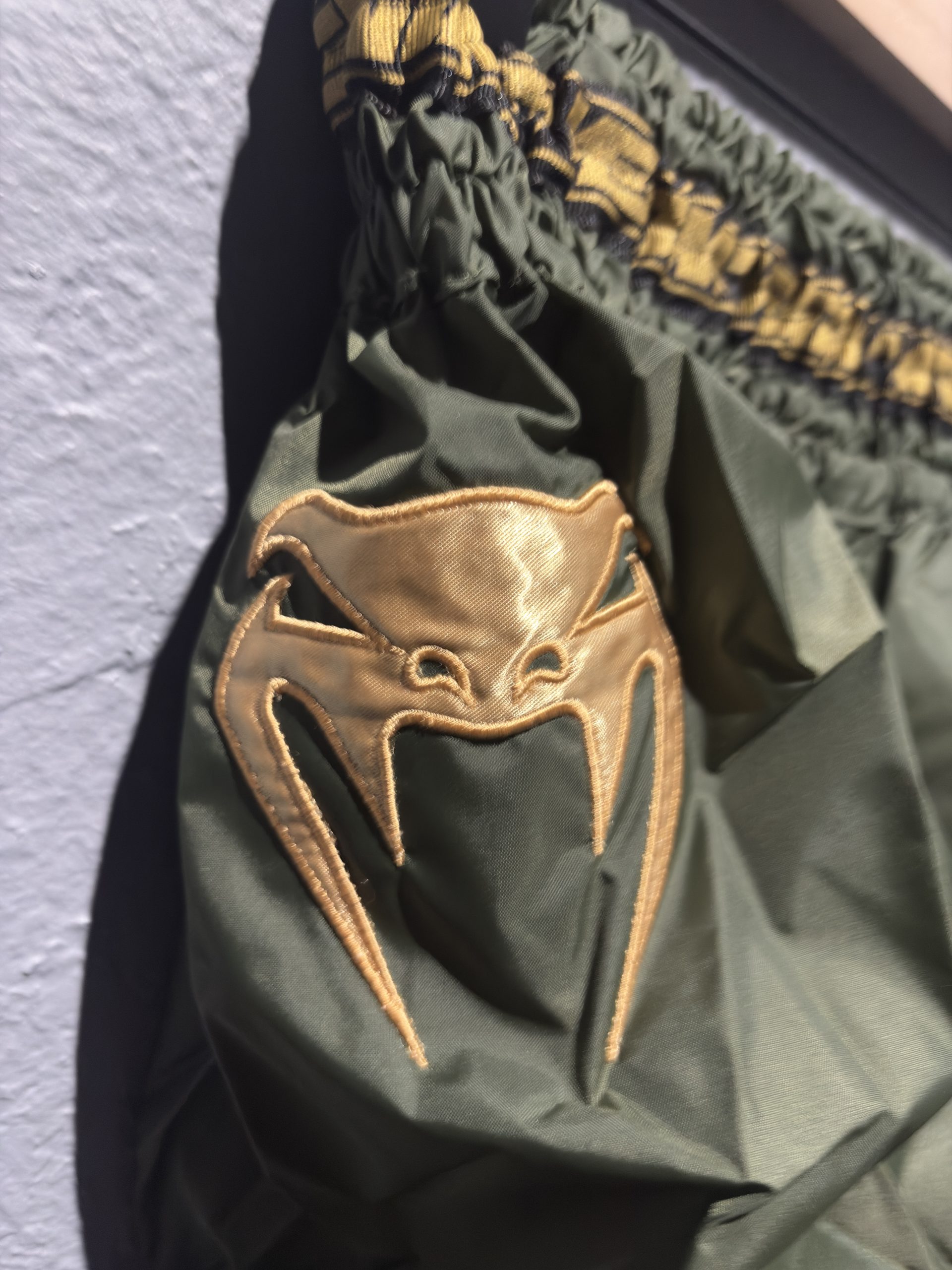 Venum "Parachute" Muay Thai Shorts - Khaki/Gold (Size L) - Image 3