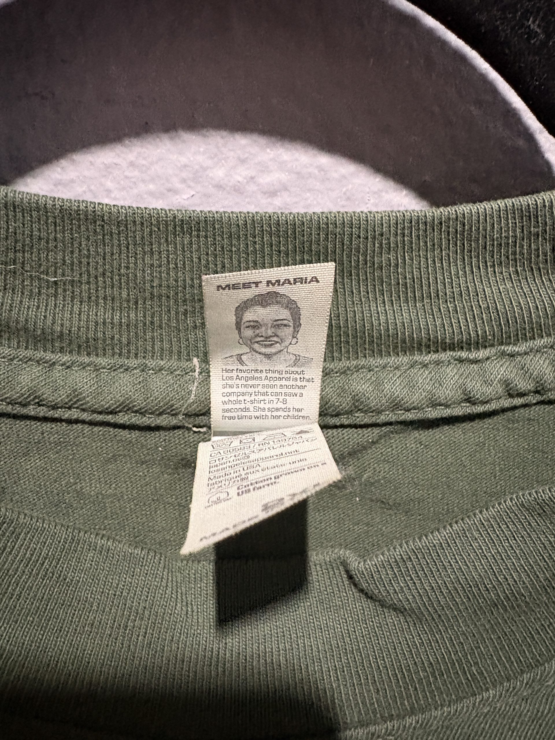 Los Angeles Apparel x Bleacher Report "KICKS" Embroidered T-Shirt - Olive Green (Size 2XL) - Image 4